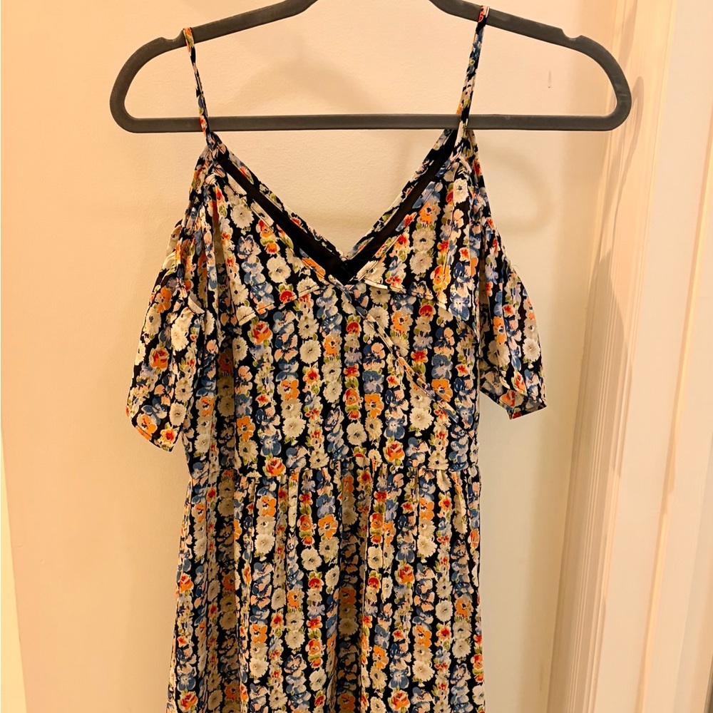 J. Crew Floral Mini Peekaboo Shoulder Dress (LIKE NEW)
